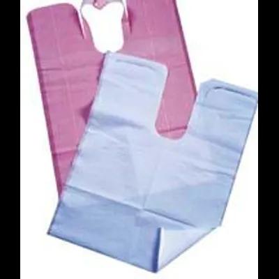 Dental Specialty Bib 18X25 IN Blue Tissue Paper Plastic With Ties 250/Case