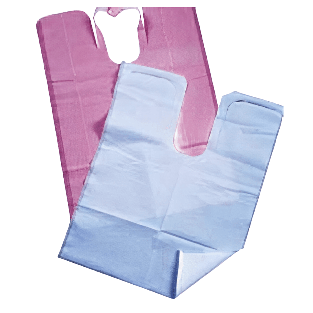 Dental Specialty Bib 18X25 IN Blue Tissue Paper Plastic With Ties 250/Case