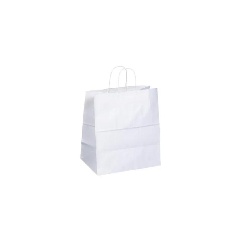 Shopper Bag 14.5X9X16.25 IN 65# White Kraft With Handles 200/Case