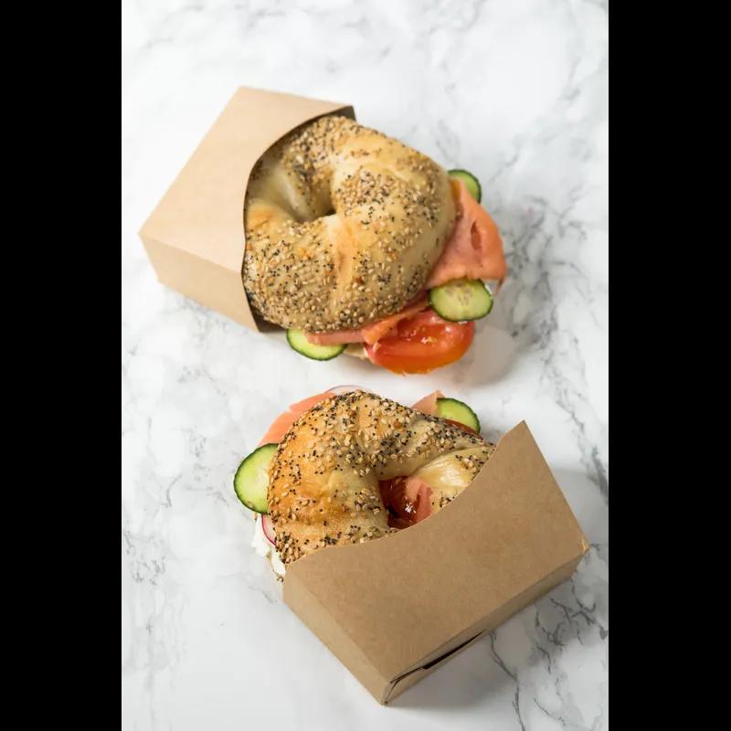 Bagel Box 4.7X1.7X4.7 IN Corrugated Paperboard Kraft 50 Count/Pack 20 Packs/Case 1000 Count/Case