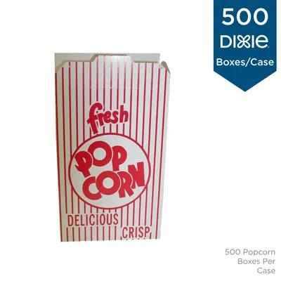 Dixie® Popcorn Take-Out Box Base 5.625X2.125X8.5 IN Paperboard Red White Rectangle Closing Tabs 500/Case