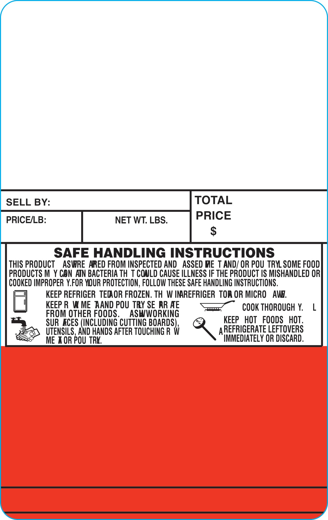 DIG043-2 DIGI Safe Handle Label Red 3/Case
