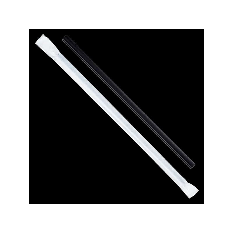 Giant Straw 9 IN Paper Black Wrapped 2500/Case
