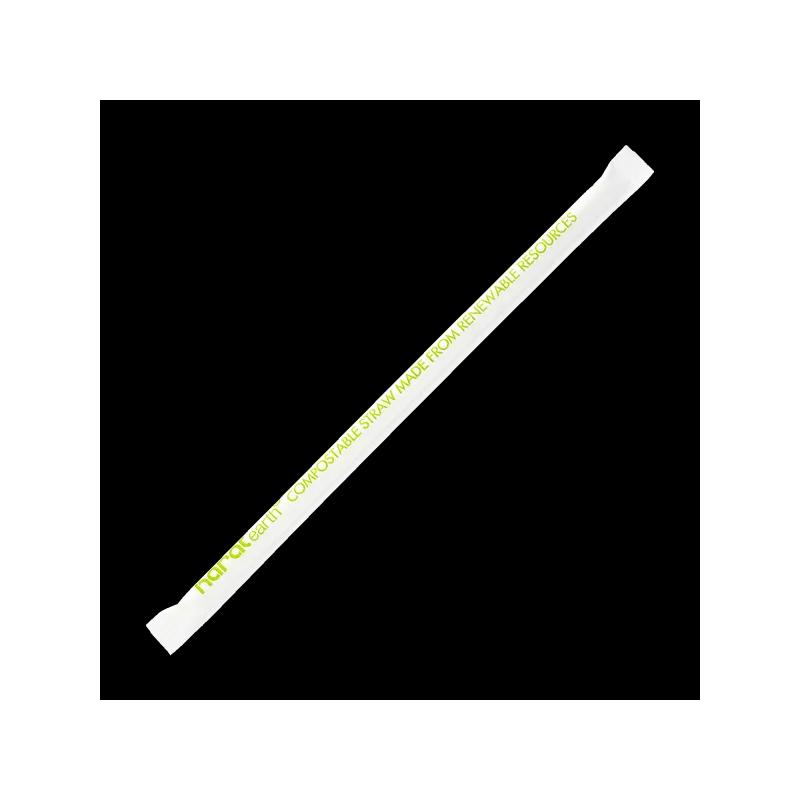 Karat Earth Jumbo Straw 7.75 IN PLA White Wrapped 2000/Case