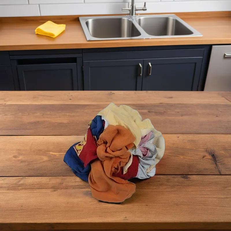 Cleaning Rag 25 LB Assorted Reclaimed Textile 60/Case