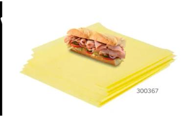 Bagcraft® Sandwich Wrap Basket Liner 12X12 IN Wax Coated Paper Yellow Grease Resistant 1000 Count/Pack 5 Packs/Case
