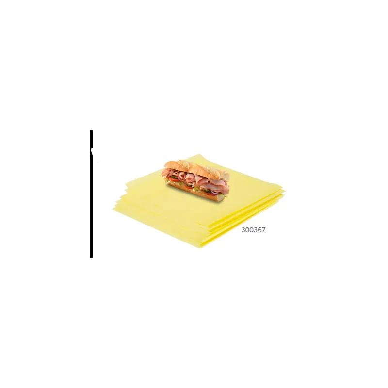 Bagcraft® Sandwich Wrap Basket Liner 12X12 IN Wax Coated Paper Yellow Grease Resistant 1000 Count/Pack 5 Packs/Case