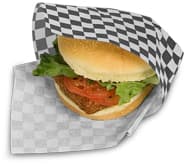 Bagcraft® Sheet 12X12 IN Dry Wax Paper Black Check Grease Resistant 5000/Case