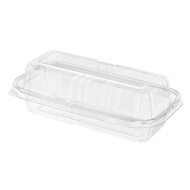 Safe-T-Fresh® Hoagie & Sub Take-Out Container Hinged With Dome Lid 9.125X5.0625X3 IN RPET Clear Rectangle 150/Case