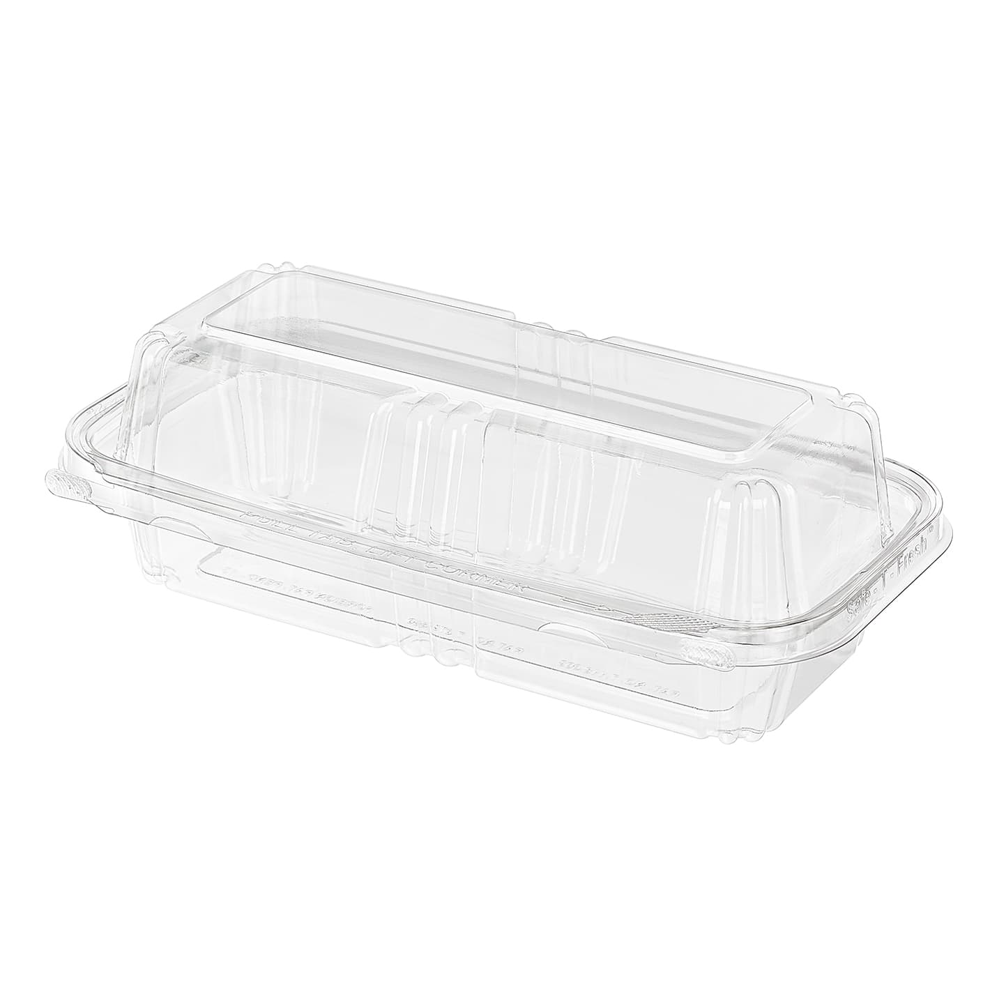 Safe-T-Fresh® Hoagie & Sub Take-Out Container Hinged With Dome Lid 9.125X5.0625X3 IN RPET Clear Rectangle 150/Case