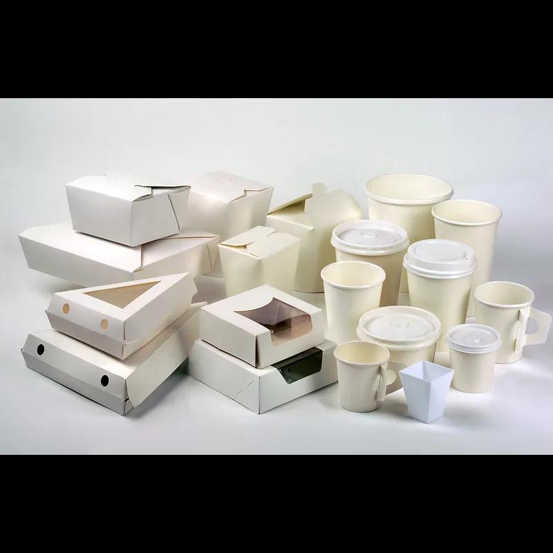 Pastry Box 3.9X3.9X1.6 IN Corrugated Cardboard PET White With Window 420 Count/Case