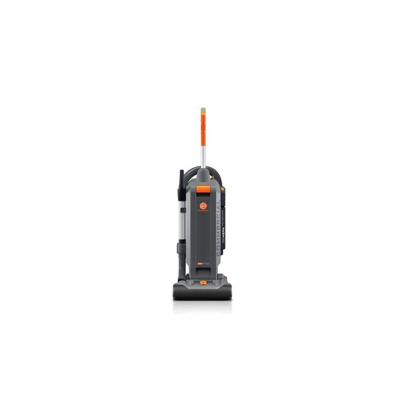 HushTone 13+ Upright Vacuum 13IN Gray Orange 12v With 40FT Cord HEPA Filter Comfort Grip Adjustable Brush Height 1/Each