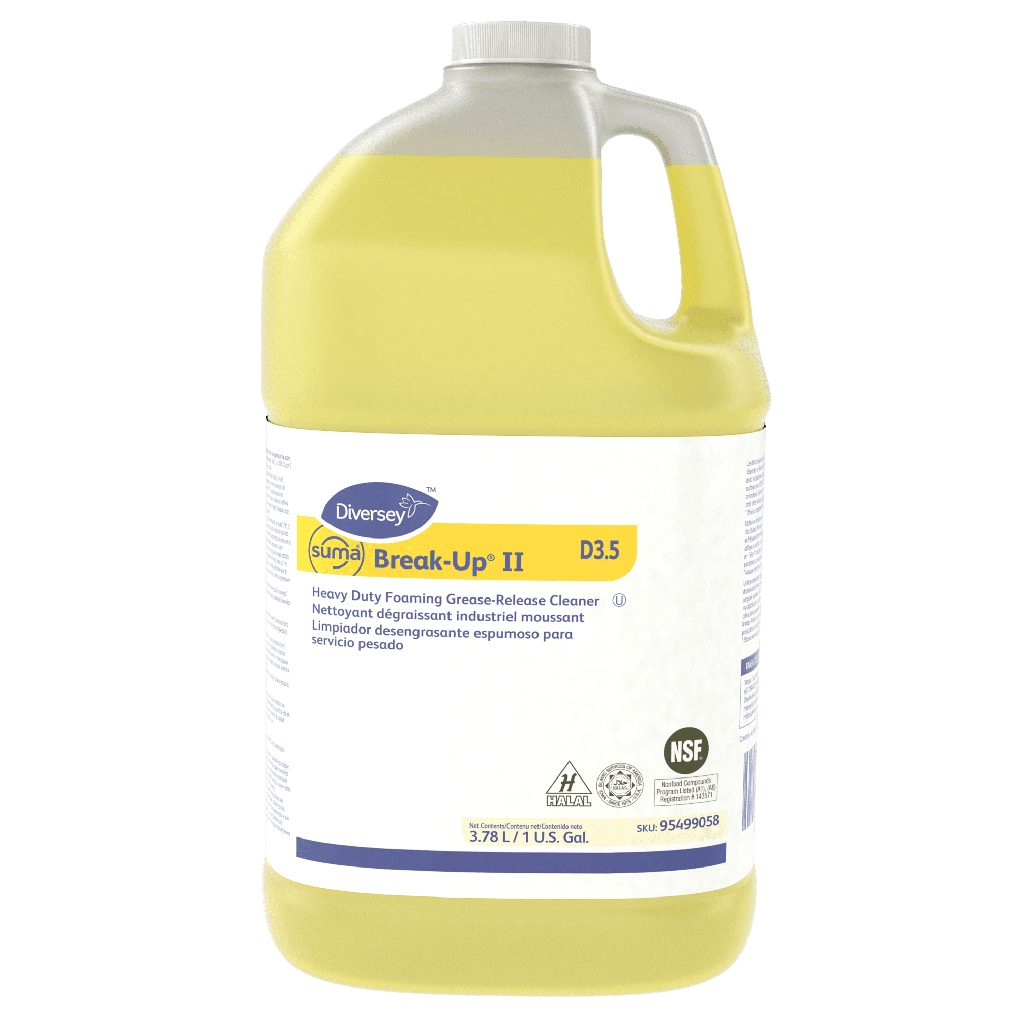 Suma® Break-Up® Degreaser 1 GAL Multi Surface Heavy Duty Liquid RTU Foam Kosher 4/Case