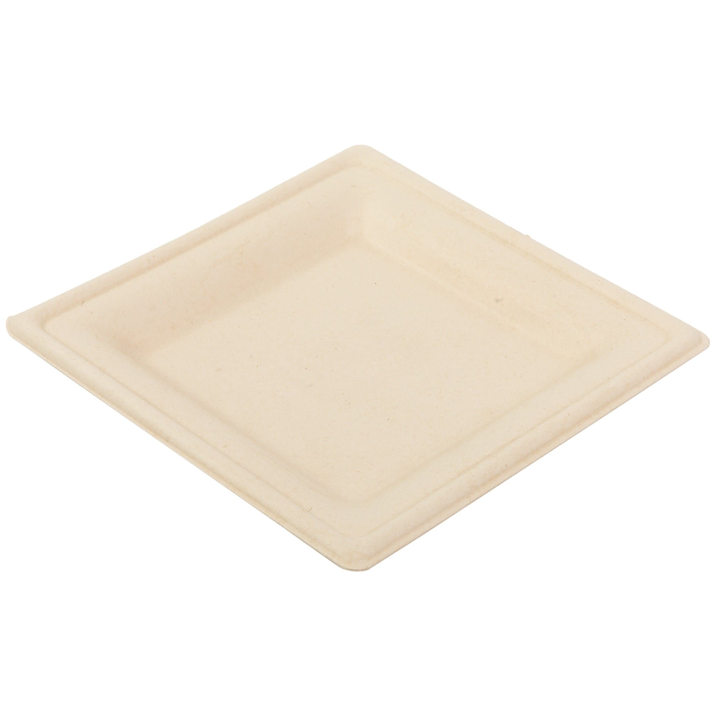 PrimeWare® Plate 6X6 IN Sugarcane White Square Microwave Safe Freezer Safe Grease Resistant 500/Case