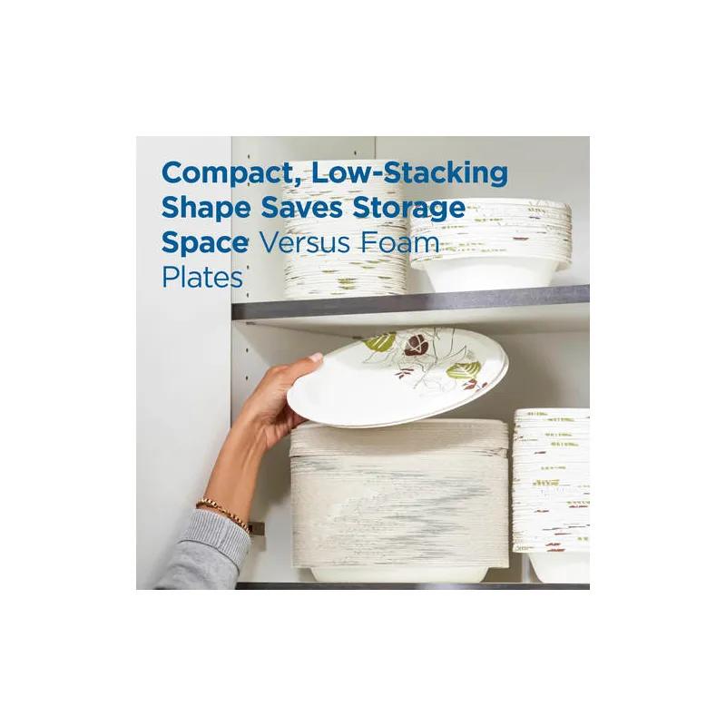 Dixie® Ultra Serving Tray Base 8X11 IN Paper White Green Pathways Oval 500/Case