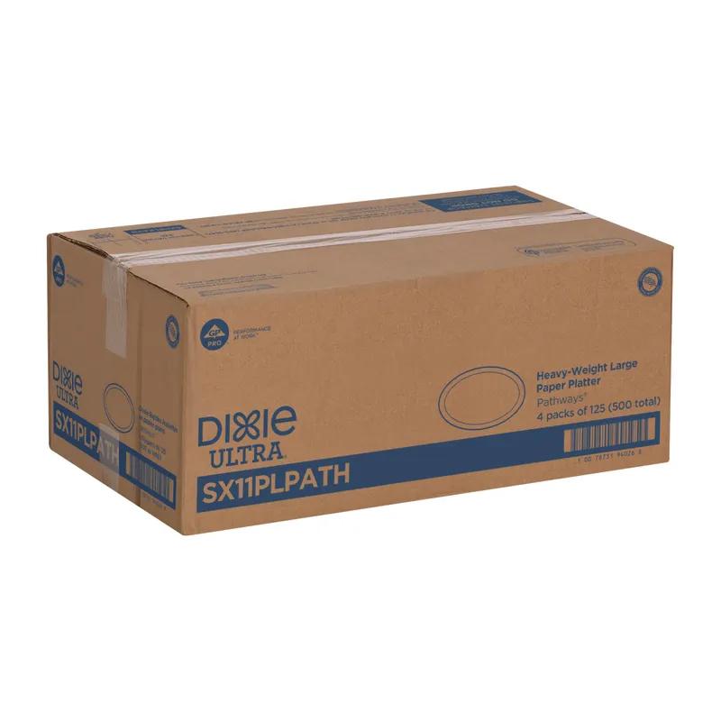 Dixie® Ultra Serving Tray Base 8X11 IN Paper White Green Pathways Oval 500/Case