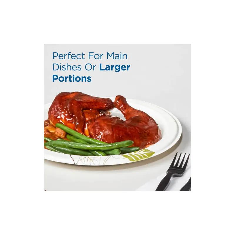 Dixie® Ultra Serving Tray Base 8X11 IN Paper White Green Pathways Oval 500/Case