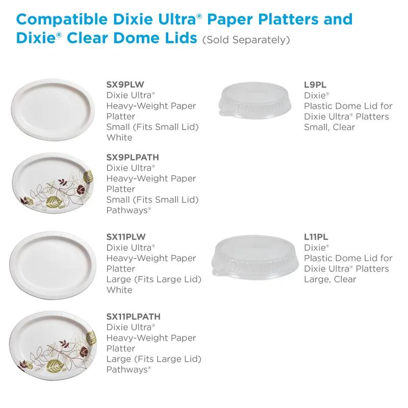 Dixie® Ultra Serving Tray Base 8X11 IN Paper White Green Pathways Oval 500/Case