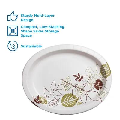 Dixie® Ultra Serving Tray Base 8X11 IN Paper White Green Pathways Oval 500/Case