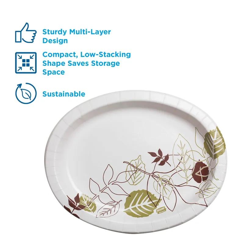 Dixie® Ultra Serving Tray Base 8X11 IN Paper White Green Pathways Oval 500/Case
