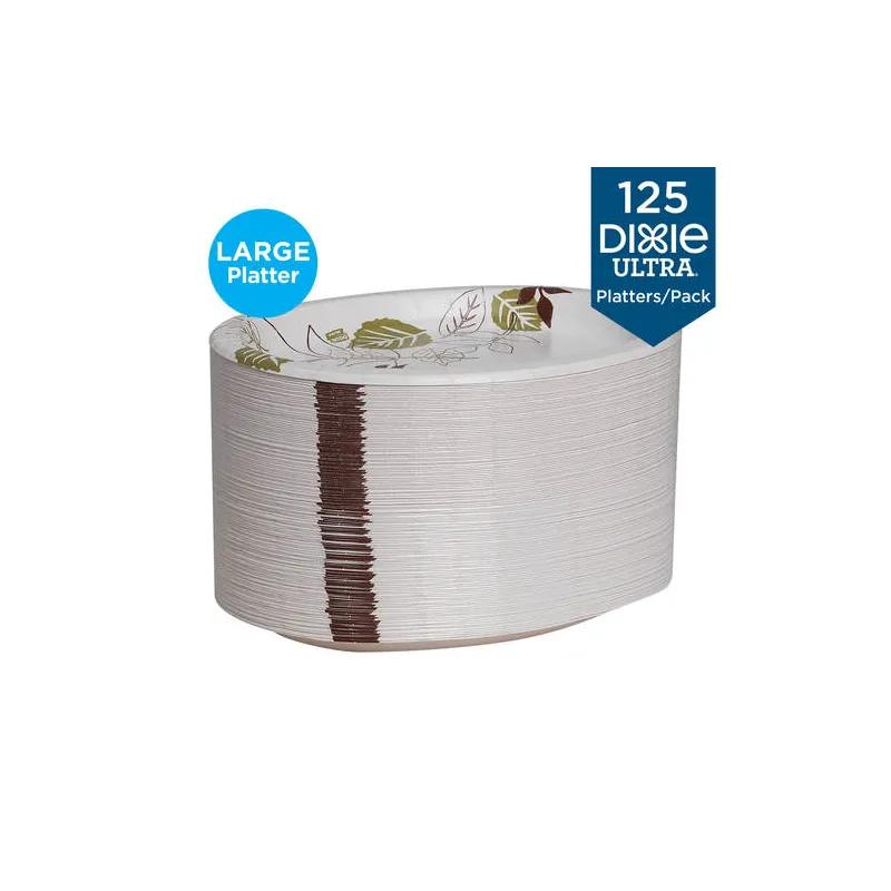 Dixie® Ultra Serving Tray Base 8X11 IN Paper White Green Pathways Oval 500/Case