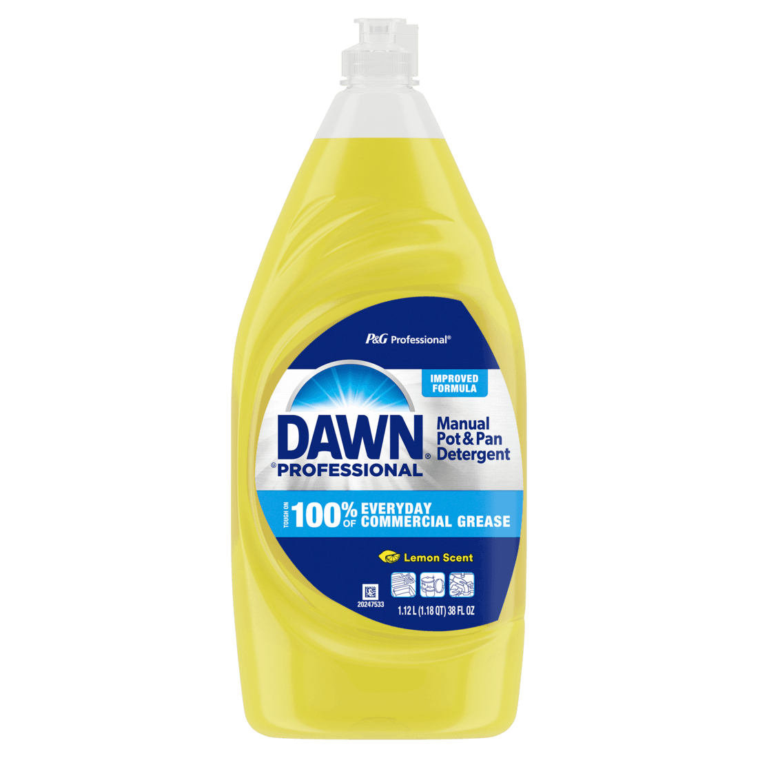 Dawn® Professional Lemon Manual Dish Detergent 38 FLOZ Liquid 8/Case