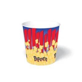 Popcorn Bucket & Tub Base 130 OZ Clay-Coated Paperboard Multicolor Round 300/Case