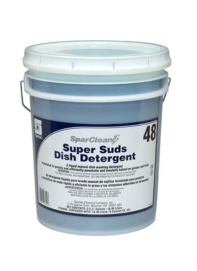 SparClean® Super Suds 48 Clean Scent Manual Dish Detergent 5 GAL Blue Neutral Liquid 1/Pail