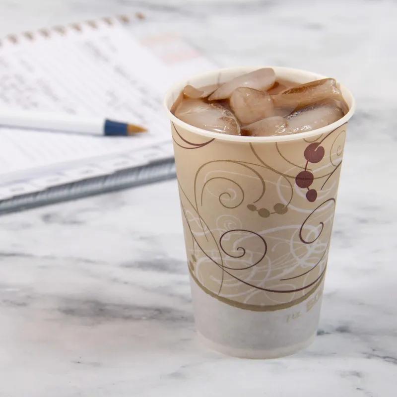 Solo® Cold Cup 7 OZ Wax Coated Paper Stock Print Symphony® 100 Count/Bag 20 Bags/Case 2000 Count/Case