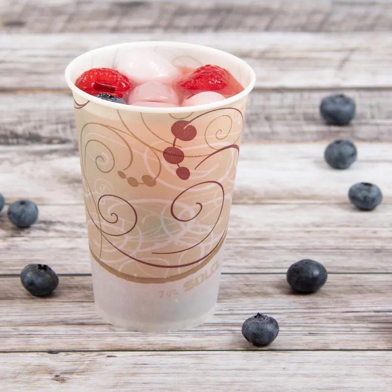 Solo® Cold Cup 7 OZ Wax Coated Paper Stock Print Symphony® 100 Count/Bag 20 Bags/Case 2000 Count/Case