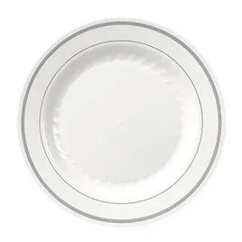 WNA Plate 6 IN Plastic White Silver Round 150/Case