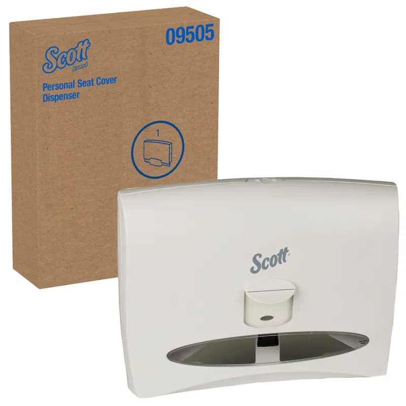 Scott® Toilet Seat Cover Dispenser 17.5X13.25X2.25 IN Wall Mount, Locking White 1/Each