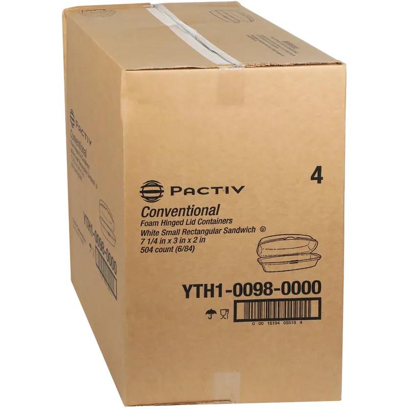 Hot Dog Take-Out Container Hinged 7.3X3X2 IN Polystyrene Foam White 504/Case