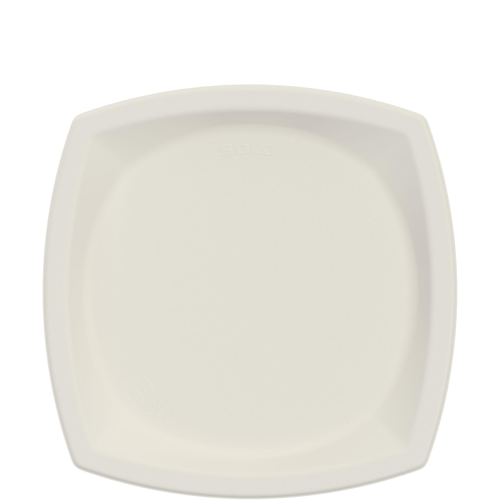 Solo® Bare® by Solo® Eco-Forward® Plate 10X10X0.777 IN Sugarcane Ivory Square 125 Count/Pack 4 Packs/Case 500 Count/Case
