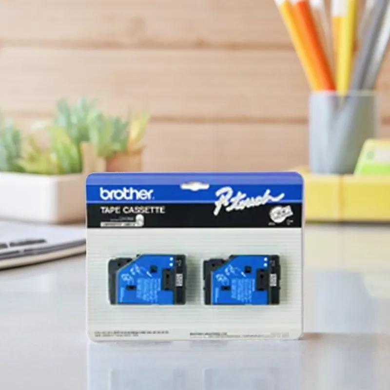 P-Touch® Printer Ink Cartridge Black White .5 IN Letters 2/Pack