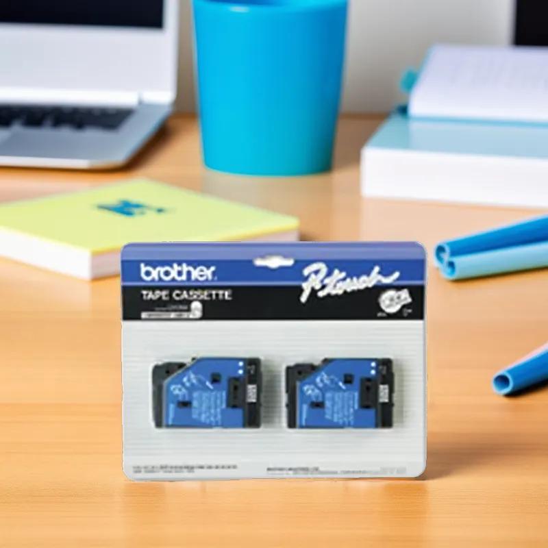 P-Touch® Printer Ink Cartridge Black White .5 IN Letters 2/Pack