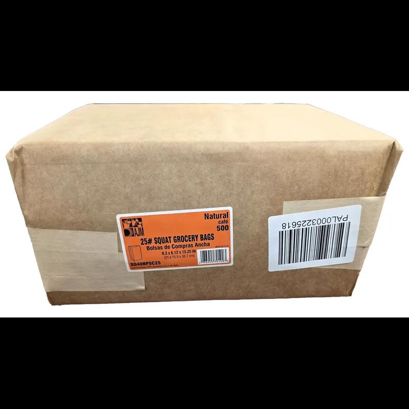 Grocery Bag Kraft Paper 25# Natural Squat 500/Pack