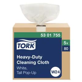 Tork All Purpose Cleaning Cloth 16.125X8.27 IN Paper White Interfold Pop-Up Box Premium 80 Count/Pack 5 Packs/Case