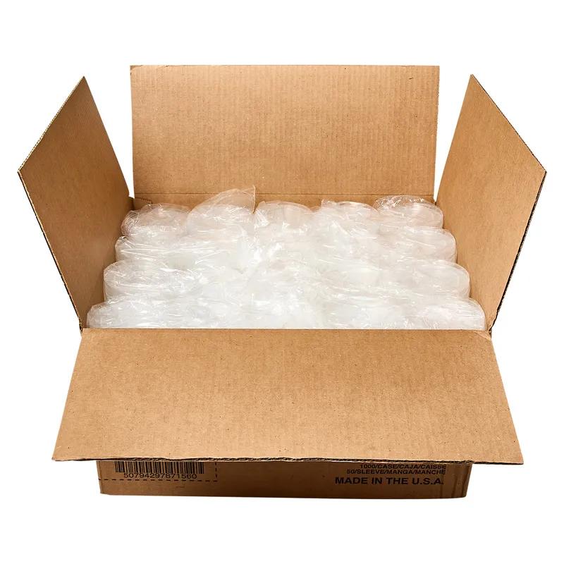 Lid Flat PP Clear Round For 6-16 OZ Hot Container Unhinged 1000/Case