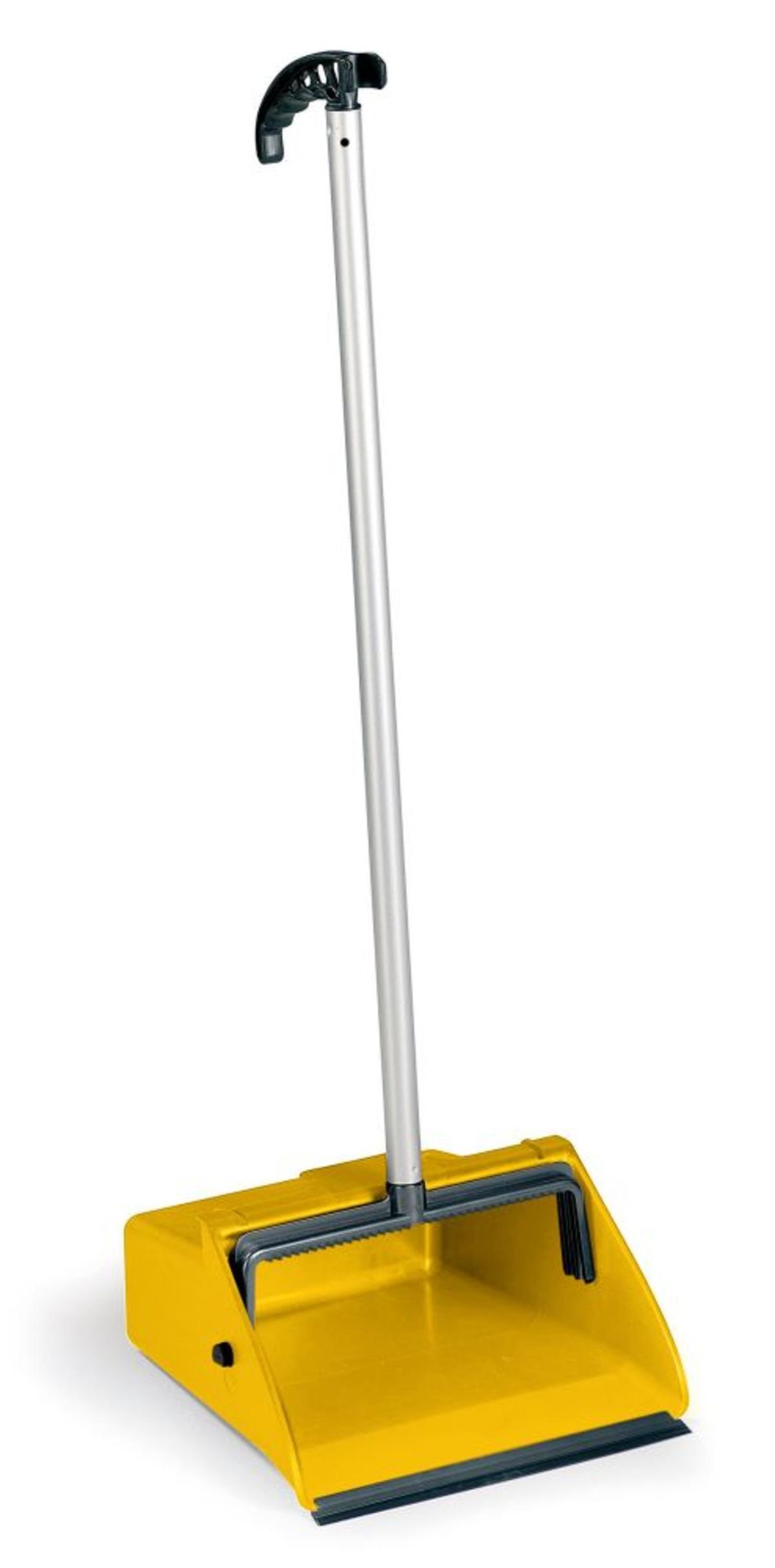 Dust Pan 10.5 IN Black Upright Jobby With Handle Fixed Grip Clip 6/Case