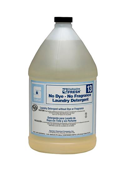 Clothesline Fresh® 13 Unscented Laundry Detergent 1 GAL Neutral Liquid No Dye 4/Case