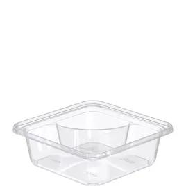 Dart® TamperGuard™ Deli Container Hinged 6.3X6.3X2.1 IN 2 Compartment PET Clear Tamper-Evident Tamper-Resistant 75 Count/Bag 4 Bags/Case