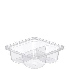 Dart® TamperGuard™ Deli Container Hinged 6.3X6.3X2.1 IN 3 Compartment PET Clear Tamper-Evident Tamper-Resistant 75 Count/Bag 4 Bags/Case