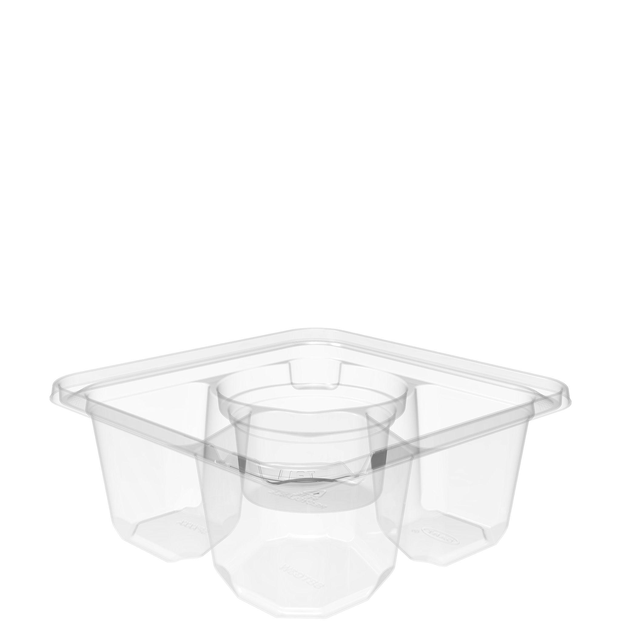 Dart® TamperGuard™ Cold Deli Container 24 OZ 3 Compartment PET Clear 75 Count/Bag 4 Bags/Case 300 Count/Case