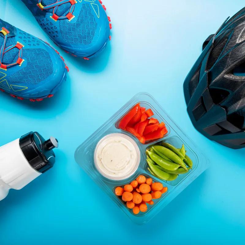 Dart® TamperGuard™ Cold Deli Container 24 OZ 3 Compartment PET Clear 75 Count/Bag 4 Bags/Case 300 Count/Case