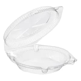 Essentials SureLock Pie Hinged Container With Dome Lid 9.875X10.25X2.875 IN RPET Clear Round 200/Case