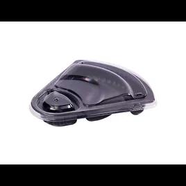 EZ-Tray Shrimp Wedge Base & Lid Combo With Dome Lid 6.3X6.3X1.06 IN OPS Black Clear Square 200/Case