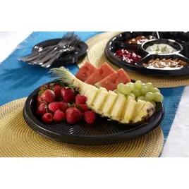 Serving Tray Base & Lid Combo With Dome Lid 12X2.31 IN PET Black Clear Round 25/Case