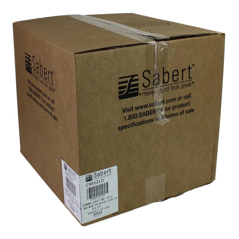 Serving Tray Base & Lid Combo With Dome Lid 12X2.31 IN PET Black Clear Round 25/Case