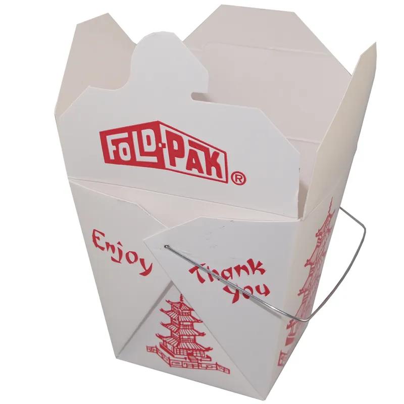 Fold-Pak® Food Pail 26 OZ 4X3.75 IN Paper White Red Round Without Handle 500/Case